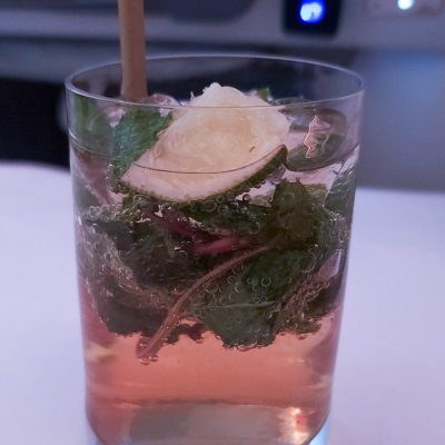 Emirates Business Class Lounge / Bar on an A380 - Mojito with dark rum